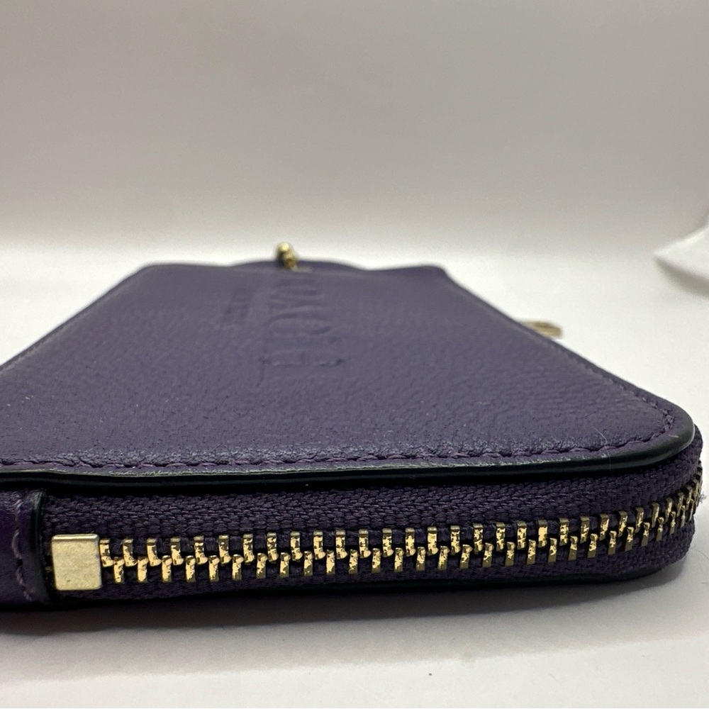 Coach New York Purple Leather Wristlet Pouch - Picture 7 of 14